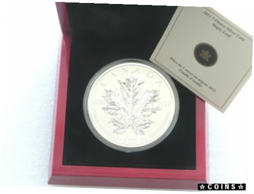 アンティークコイン コイン 金貨 銀貨 [送料無料] 2013 Canada Maple Leaf 25th Anniversary $50 Fifty Dollar Silver 5oz Coin Box Coaのサムネイル