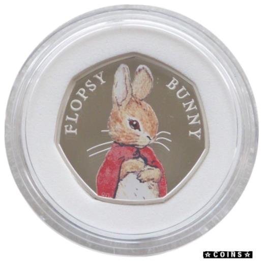 アンティークコイン コイン 金貨 銀貨 [送料無料] 2018 Beatrix Potter Flopsy Bunny 50p Fifty Pence Silver Proof Coin Box Coaのサムネイル