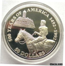 【極美品/品質保証書付】 アンティークコイン コイン 金貨 銀貨 [送料無料] Cook 1992 Pedro Menendez 50 Dollars Silver Coin,Proof