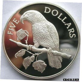 【極美品/品質保証書付】 アンティークコイン コイン 金貨 銀貨 [送料無料] New Zealand 1996 Kaka Bush Parrot 5 Dollars Silver Coin,Proof