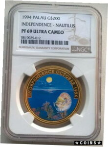 pI 1994N m[`X 200h NGC PF69 1IX ݁Av[tA󏭁I #gct-wr-4380-60 Palau 1994 Nautilus 200 Dollars NGC PF69 1oz Gold Coin,Proof,Rare! #gct-wr-4380-60