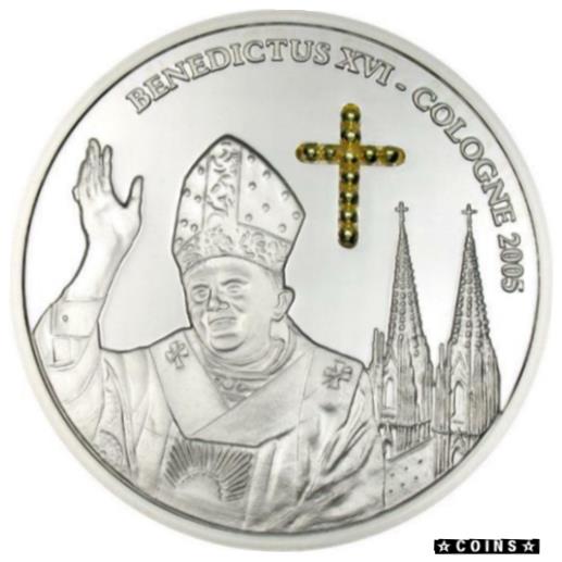  アンティークコイン コイン 金貨 銀貨  [送料無料] Congo 2005 Benedict Enchase Gild Cross 10 Francs Silver Coin,Proof