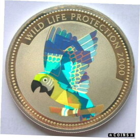 【極美品/品質保証書付】 アンティークコイン コイン 金貨 銀貨 [送料無料] Congo 2000 Parrot10 Francs Hologram Silver Coin,Proof