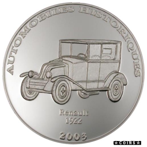 【極美品/品質保証書付】 アンティークコイン コイン 金貨 銀貨 [送料無料] Congo 2003 Renault 10 Francs Silver Coin,Proof：金銀プラチナ ワールドリソース