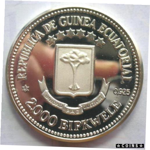  アンティークコイン コイン 金貨 銀貨  [送料無料] Equatorial Guinea 1979 Juan Carlos 2000 BIPKWELE Piedfort Silver Coin,Proof