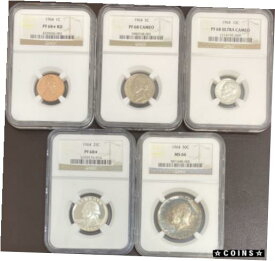 【極美品/品質保証書付】 アンティークコイン コイン 金貨 銀貨 [送料無料] 1964 5pc Proof Set PF68* NGC (#PA4259656002)