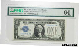 【極美品/品質保証書付】 アンティークコイン コイン 金貨 銀貨 [送料無料] 1928 A FR#1601 PMG UNC 64 $1 Silver Certificate Item#P14045