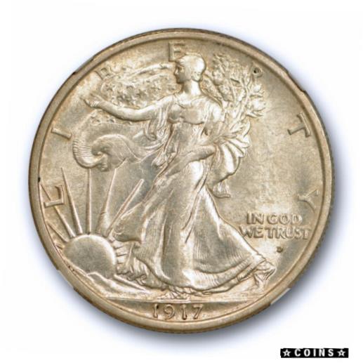 アンティークコイン コイン 金貨 銀貨 [送料無料] 1917 D 50c Obverse Walking Liberty Half Dollar NGC AU 58 About Uncirculated T...のサムネイル