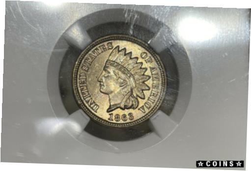 【極美品/品質保証書付】 アンティークコイン コイン 金貨 銀貨 [送料無料] 1863 NGC MS64+ Indian Cent Stunning Luster：金銀プラチナ ワールドリソース