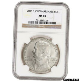 【極美品/品質保証書付】 アンティークコイン コイン 金貨 銀貨 [送料無料] 2005-P US Chief Justice John Marshall Commemorative BU Silver Dollar - NGC MS69