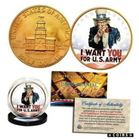【極美品/品質保証書付】 アンティークコイン コイン 金貨 銀貨 [送料無料] UNCLE SAM * I Want You for U.S. Army * 24K Gold Plated 1976 JFK Half Dollar Coin