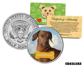【極美品/品質保証書付】 アンティークコイン コイン 金貨 銀貨 [送料無料] DACHSHUND * Dog * JFK Kennedy Half Dollar U.S. Colorized Coin *Limited Edition*