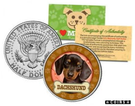 【極美品/品質保証書付】 アンティークコイン コイン 金貨 銀貨 [送料無料] DACHSHUND Dog JFK Kennedy Half Dollar US Colorized Coin