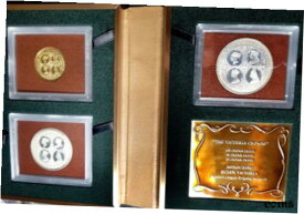 【極美品/品質保証書付】 アンティークコイン コイン 金貨 銀貨 [送料無料] Turk & Caicos 1976 3 Pcs Proof Set, Gold/Silver, Case/COA, Only 350 Set, Rare