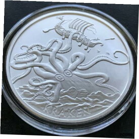 【極美品/品質保証書付】 アンティークコイン コイン 金貨 銀貨 [送料無料] KRAKEN 1 oz .999 Fine Silver Anonymous Mint Satin Finish BU Round