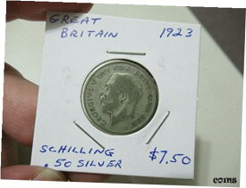 【極美品/品質保証書付】 アンティークコイン コイン 金貨 銀貨 [送料無料] 1923 British Silver Coin, Shilling, King George V, Lion on Crown