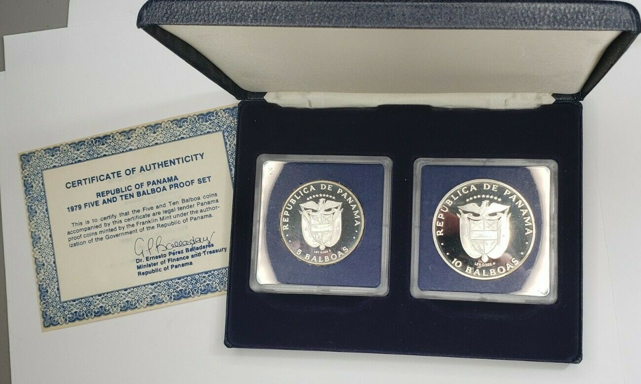 アンティークコイン コイン 金貨 銀貨 [送料無料] 1979 Panama 2-Coin Sterling Silver Proof Set