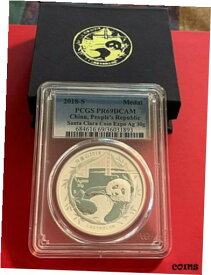 【極美品/品質保証書付】 アンティークコイン コイン 金貨 銀貨 [送料無料] 2018-S-Official Panda Issue 30g Silver Santa Clara Expo Proof-69-DCAM*480