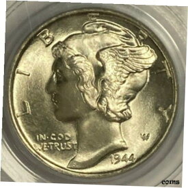 【極美品/品質保証書付】 アンティークコイン コイン 金貨 銀貨 [送料無料] 1944 D PCGS MS 65 FB Mercury Silver US Dime 10C