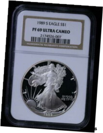 【極美品/品質保証書付】 アンティークコイン コイン 金貨 銀貨 [送料無料] 1989 S Proof Silver Eagle NGC PF 69 Ultra Cameo