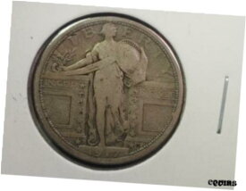 【極美品/品質保証書付】 アンティークコイン コイン 金貨 銀貨 [送料無料] 1917-D TYPE 1 STANDING LIBERTY QUARTER DOLLAR 25c All Original VG/F