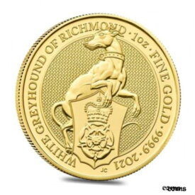 【極美品/品質保証書付】 アンティークコイン コイン 金貨 銀貨 [送料無料] 2021 Great Britain 1 oz Gold Queen's Beasts White Greyhound of Richmond Coin