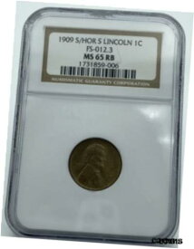 【極美品/品質保証書付】 アンティークコイン コイン 金貨 銀貨 [送料無料] 1909 S/Horizontal S Lincoln FS-012.3 NGC MS65RB Lincoln Wheat Penny 1C