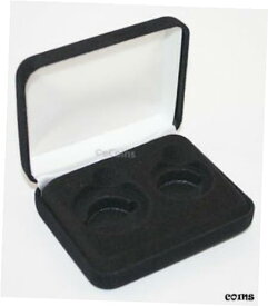 【極美品/品質保証書付】 アンティークコイン コイン 金貨 銀貨 [送料無料] Black Felt COIN DISPLAY GIFT METAL BOX for 1-Quarter plus 1-Half Dollar U.S. JFK