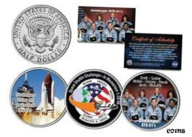 【極美品/品質保証書付】 アンティークコイン コイン 金貨 銀貨 [送料無料] SPACE SHUTTLE CHALLENGER * In Memoriam * JFK Half Dollar U.S. 3-Coin Set NASA