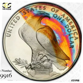【極美品/品質保証書付】 アンティークコイン コイン 金貨 銀貨 [送料無料] Rainbow Toned PCGS PR68 DCAM 1984 S Olympic Commemorative Silver Dollar Trueview