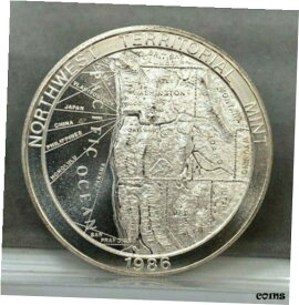 【極美品/品質保証書付】 アンティークコイン コイン 金貨 銀貨 [送料無料] 1986 Northwest Territorial Mint ~ Pacific Ocean ~ 1oz .999 Fine Silver Round