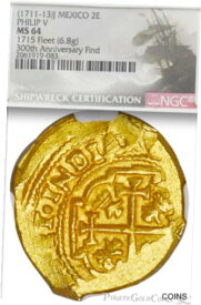 【極美品/品質保証書付】 アンティークコイン 硬貨 メキシコ 2 エスクード 1711 NGC 64" 1715 FLEET "300 周年記念写真ゴールドコイン- show original title [送料無料] #oot-wr-5576-208