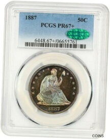 【極美品/品質保証書付】 アンティークコイン 硬貨 1887年 50c PCGS/CAC PR 67+ プリティレインボーティント-自由の女神座像ハーフドル- show original title [送料無料] #oot-wr-5578-1482