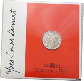 【極美品/品質保証書付】 アンティークコイン コイン 金貨 銀貨 [送料無料] 2000 France Millennium Yves Saint Laurent 5 Five Franc Silver Coin Mint Sealed