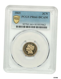 【極美品/品質保証書付】 アンティークコイン 硬貨 1865 3cN PCGS PR 66+ DCAM-レア ディープ カメオ プルーフ - 3 セントニッケル- show original title [送料無料] #oot-wr-5671-811