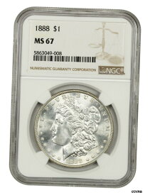 【極美品/品質保証書付】 アンティークコイン 硬貨 1888年 $1 NGC MS67-美しい ！ - モーガンシルバードル-美しい ！- show original title [送料無料] #oot-wr-5672-3