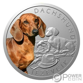 【極美品/品質保証書付】 アンティークコイン コイン 金貨 銀貨 [送料無料] DACHSHUND Dog Breeds 1オンス シルバー コイン 1 $ Niue 2021- show original title