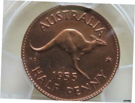 【極美品/品質保証書付】 アンティークコイン 硬貨 Australia. 1955 Perth Halfpenny.. Proof - PCGS PR60RD.. Low Mintage [送料無料] #oot-wr-5740-8
