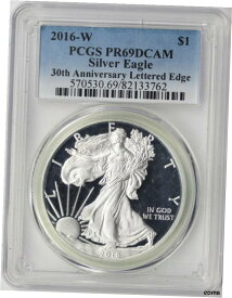 2016-W $1 プルーフ アメリカン シルバー イーグル PCGS PR69 DCAM レット エッジ 30th Ann2016-W $1 Proof American Silver Eagle PCGS PR69 DCAM Red Edge 30th Ann