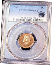【極美品/品質保証書付】 アンティークコイン 硬貨 1865 インディアンヘッドセント PCGS PR65RB 美しいゴールデンレッドプルーフ ナイスミラー PQ #GC- show original title [送料無料] #oot-wr-5902-111