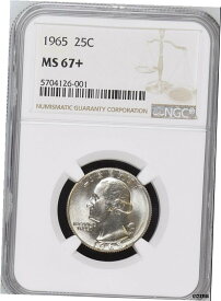 【極美品/品質保証書付】 アンティークコイン コイン 金貨 銀貨 [送料無料] 1965 25C Washington Quarter Dollar NGC MS67+ 5704126-001