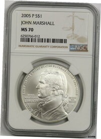 【極美品/品質保証書付】 アンティークコイン コイン 金貨 銀貨 [送料無料] 2005-P John Marshall $1 NGC MS 70 モダン記念シルバードル- show original title