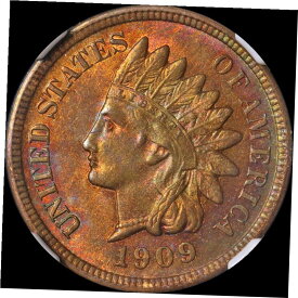【極美品/品質保証書付】 アンティークコイン 硬貨 1909-S インディアンセント NGC MS66 RB 見事なアピール ストロングストライク- show original title [送料無料] #oot-wr-5917-976