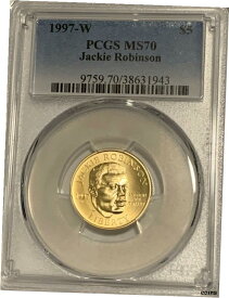 【極美品/品質保証書付】 アンティークコイン 硬貨 1997年-W $5 ジャッキー ロビンソン ゴールド 記念コイン PCGS MS70- show original title [送料無料] #oot-wr-5927-106