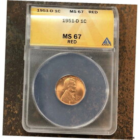 1951 D Lincoln セント ANCS MS67 レッド * Rev Tye's * #21991151951 D Lincoln St. ANCS MS67 Red * Rev Tye's * #2199115
