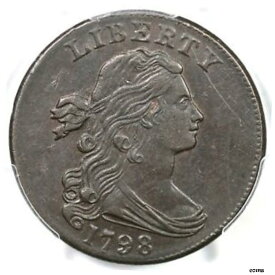 【極美品/品質保証書付】 アンティークコイン 硬貨 1798 s-187 PCGS AU55 "2nd Hair Style" ドレープバスト ラージ セント 1c- show original title [送料無料] #oot-wr-6017-412