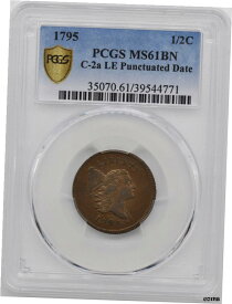 【極美品/品質保証書付】 アンティークコイン 硬貨 1795 リバティキャップ 1/2 PCGS MS 61 BN- show original title [送料無料] #oot-wr-6020-91