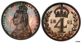 GR BRITAIN Victoria 1891 ARマウンディセット PCGS PL64-PL67+ KM MDS 147; S3932 ケース付きGR BRITAIN Victoria 1891 AR Maundy Set PCGS PL64-PL67+ KM MDS 147; S3932 with case