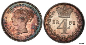 GR BRITAIN Victoria 1881 ARマウンディセット PCGS PL66-PL65 KM MDS 135; SCBC - 3916GR BRITAIN Victoria 1881 AR Maundy Set PCGS PL66-PL65 KM MDS 135; SCBC - 3916