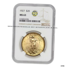【極美品/品質保証書付】 アンティークコイン 硬貨 1927年 $20 セントゴーデンズ NGC MS63 ゴールド ダブルイーグル フィラデルフィア コイン PQ 承認- show original title [送料無料] #oot-wr-6033-72